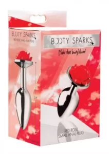Booty Sparks Rose Anal Plug - Small - Red