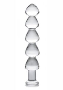 Master Series Drops Anal Links Glass Dildo - Clear