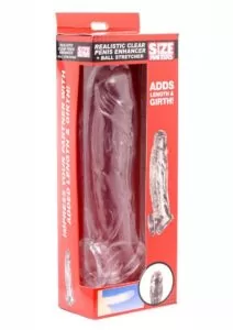 Size Matters Realistic Clear Penis Enhancer and Ball Stretcher