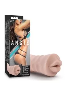 M for Men Angie Vibrating Masturbator with Bullet - Mouth - Vanilla