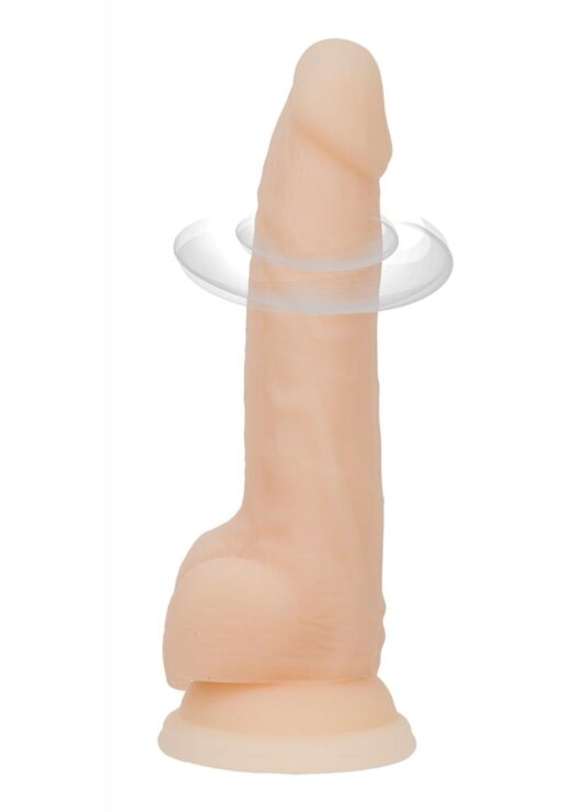 Naked Addiction Silicone Rechargeable Vibrating and Rotating Dildo 8in - Vanilla