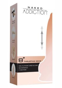 Naked Addiction Silicone Rechargeable Thrusting Dildo with Remote Control 9in - Vanilla