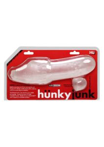 Hunkyjunk Swell Silicone Cocksheath Penis Extender 8.25in - Clear