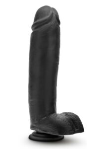 Au Naturel Bold Huge Dildo with Suction Cup 10.5in - Black