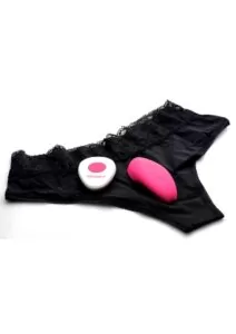 Frisky Playful Panties 10X Panty Vibe with Remote Control - Black/Pink