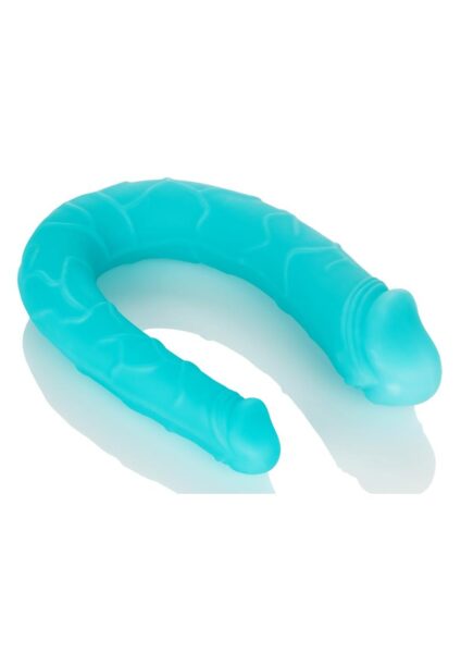 Silicone Double Dong AC/DC Dong Dual Penetration Non Vibrating Silicone Double Dong - Teal