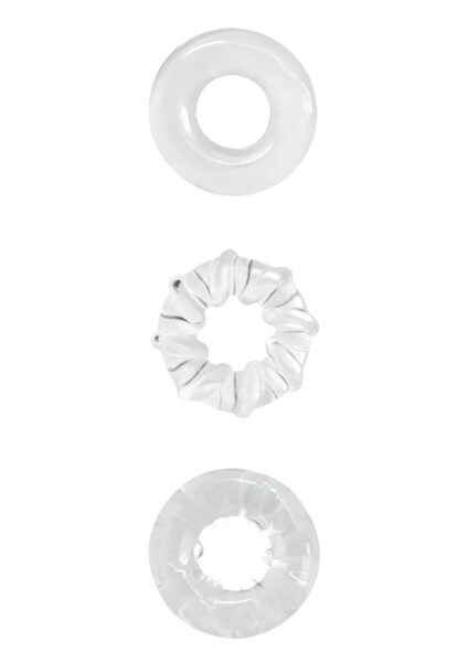 Renegade Dyno Rings Super Stretchable Cock Rings (Set of 3) - Clear