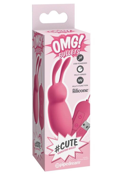 OMG! Bullets #Cute USB-Powered Silicone Vibrating Bullet - Pink