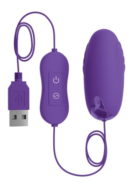 OMG! Bullets #Happy USB-Powered Silicone Vibrating Bullet - Purple