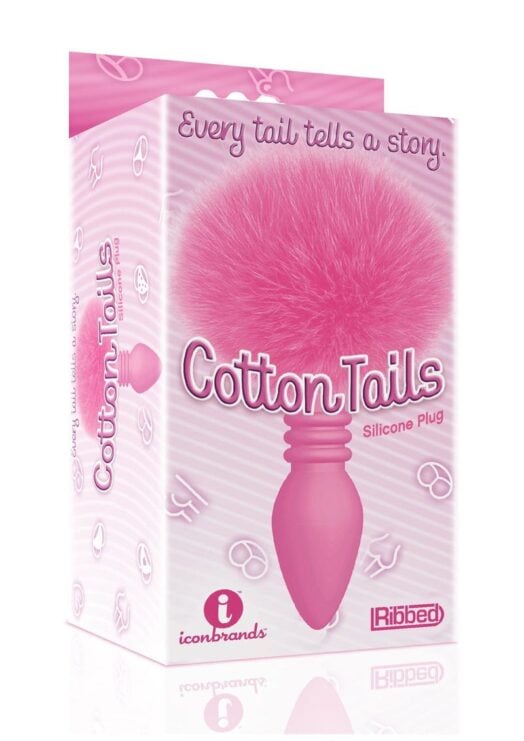 The 9`s - Cottontails Silicone Ribbed Bunny Tail Butt Plug - Pink