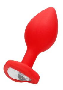 Ouch! Diamond Heart Butt Plug - Regular - Red