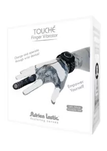 Touche Rechargeable Silicone Finger Vibrator - Black/Gray