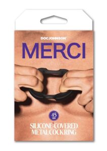 Merci Silicone Covered Metal Cock Ring 45mm - Black