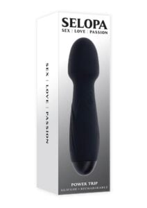 Selopa Power Trip Rechargeable Silicone Wand - Black