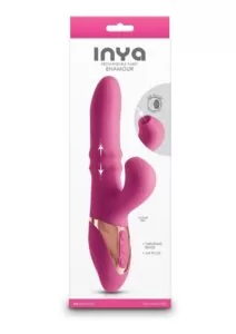 Inya Enamour Rechargeable Silicone Rabbit Vibrator with Air Pulse Clitoral Stimulator - Pink