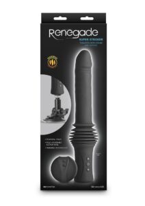 Renegade Super Stroker Rechargeable Silicone Thrusting Vibrator with Suction Cup - Black
