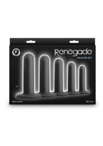 Renegade Dilator Kit Silicone Anal Plugs with Suction Cups (5 Piece) - Black
