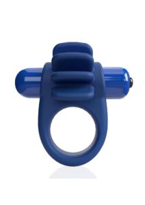 4T Skooch Vibrating Cock Ring with Clitoral Stimulator - Blueberry