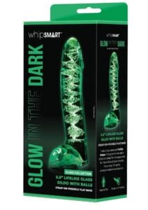 Whipsmart Lifelike Glass Dildo with Balls - 5.5in - Clear