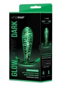 Whipsmart Glass Butt Plug with Curved Base 3.5in - Clear