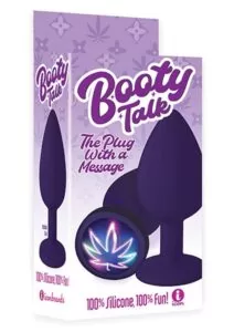 The 9`s - Booty Talk Silicone Butt Plug Neon Leaf - Purple