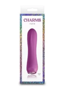 Charms Fern Rechargeable Silicone Mini Vibrator - Purple