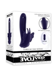 Lord of the Wings Rechargeable Silicone Butterfly Stimulator with Remote - Purple