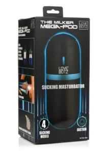 LoveBotz The Milker Mega-Pod Sucking Rechargeable Masturbator - Black/Clear