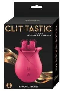 Clit-Tastic Tulip Rechargeable Silicone Finger Massager - Red