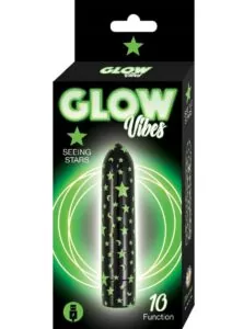 Glow Vibes Seeing Stars Rechargeable Glow-in-The-Dark Bullet - Black/Green