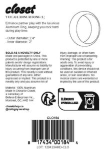 Closet Aluminum Ring Lg
