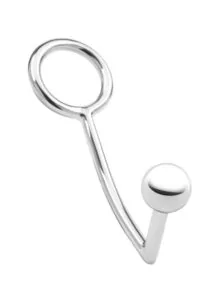 Blue Line Anal Hook and Cock Ring 45mm - Stainless Steel