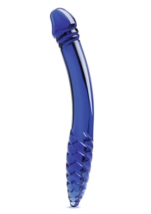 Glas Double-Sided Glass Dildo for G-Spot and P-Spot Stimulation 11in - Blue