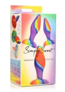 Simply Sweet Rainbow Silicone Butt Plug Set (3 Piece) - Multicolor
