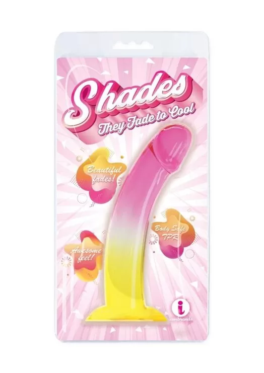 Shades Smoothie Dildo with Suction Cup 8.25in - Yellow