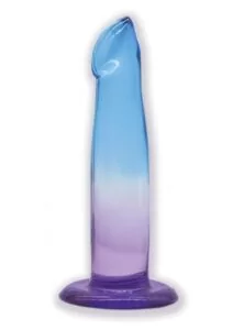 Shades G-Spot Dildo with Suction Cup 6.25in - Blue/Purple