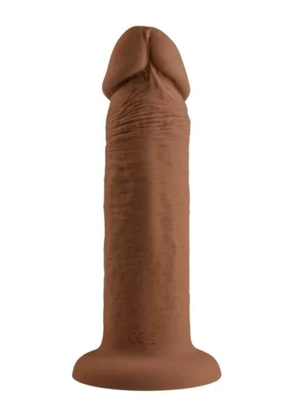 Vibrating Rechargeable Silicone Dildo 6in - Caramel