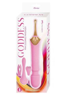 Goddess Pink Elegance Rechargeable Silicone Duel End Massager - Pink