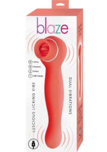 Blaze Luscious Licker Rechargeable Silicone Dual End Vibrator - Coral
