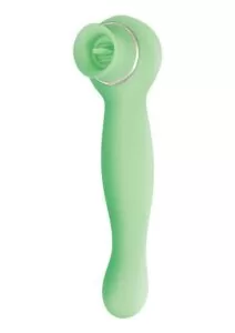 Blaze Luscious Licker Rechargeable Silicone Dual End Vibrator - Mint