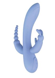 The Beat Trifecta Rechargeable Silicone Multifunction Rabbit Vibrator - Violet