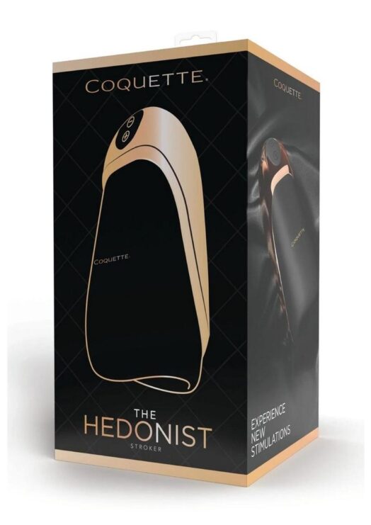 Coquette The Hedonist Rechargeable Silicone Stroker - Black/Gold