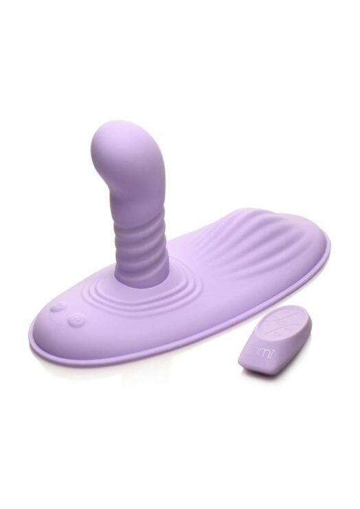 Inmi Thrust N Grind Thrusing and Vibrating Rechargeable Silicone Grinder Pad with Remote - Purple