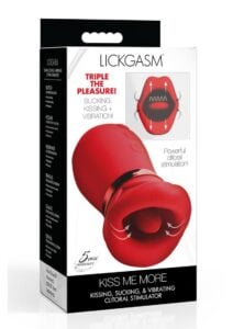 Sucking and Vibrating Rechargeable Silicone Clitoral Vibrator - Red