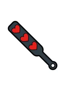 Paddle Hearts Enamel Pin - Red/Grey