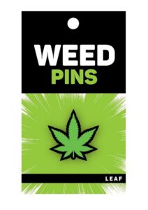 Marijuana Leaf Green Enamel Pin - Green/Black