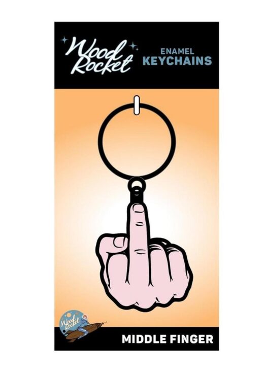 Middle Finger Keychain - Pink/Black