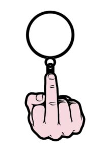 Middle Finger Keychain - Pink/Black