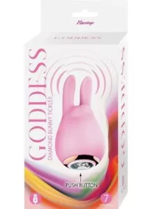 Goddess Diamond Rechargeable Silicone Bunny Tickler - Pink