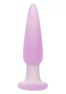 Lavender Haze Slender Probe Silicone Rechargeable Anal Plug - Purple/White